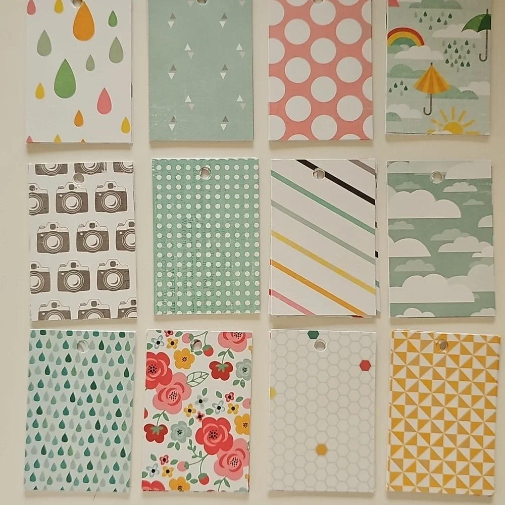 60 Colorful Spring Theme Blank Back Hand Cut Cardstock Gift Tag Set